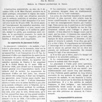 0346 - Page 341 - Partie professionnelle. L'actualité professionnelle. Le placement à l’asile. La responsabilité du praticien