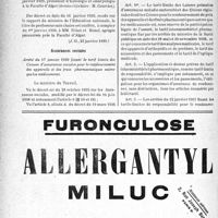 0351 - Page 346-XLII - A travers l’officiel. Service de santé militaire / Enseignement de la médecine / Assurances sociales