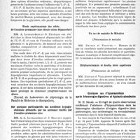 0395 - Page 390 - Partie scientifique. L’actualité scientifique. Les Sociétés Savantes. Montpellier. Société des Sciences médicales et biologiques de Montpellier et du Languedoc méditerranéen. L’insuline-protamine-zinc. Considérations cliniques / Étude expérimentale des effets de l’insuline-protamine-zinc chez le chien dépancréaté / Sur quelques particularités des accidents hypoglycémiques présentés par les animaux traités par l’insuline-protamine-zinc / Un cas de conjonctivite des piscines / Un cas de maladie de Mikuliez / Blépharochalazis et double lèvre supérieure / Quelques cas d’hyperazotémie après hémorragies digestives et épistaxis abondantes