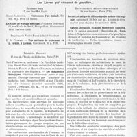 0396 - Page 391 - Partie scientifique. L’actualité scientifique. Les Livres. Les Livres qui viennent de paraître.. / Les diagnostics biologiques, par Noël Fiessinger, Maurice Herbain,Librairie Maloine, Paris (VIe)