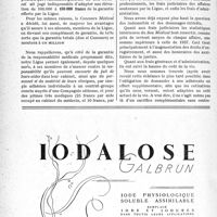 0431 - Page 426-VI - Service de propagande du “concours”. La défense professionnelle individuelle par le sou médical. La garantie totale des adhérents du Sou, abonnés au Concours Médical, est portée à un million. L’élévation de la garantie / Fixation du chiffre de la cotisation
