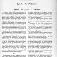 0474 - Page 457 - Partie professionnelle. Bulletin de l’Actualité. Cures, sinécures et incurie