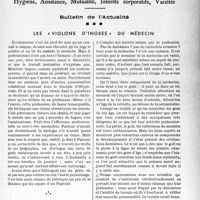 0536 - Page 513 - Partie professionnelle. Bulletin de l'Actualité. Les «violons d’Ingres» du médecin