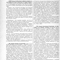 0555 - Page 532 - Partie professionnelle. Reportage professionnel. Nouvelles et Informations. XLIIIe Session du Congrès des médecins aliénistes et neurologistes de France et des Pays de langue français / VIIe Congrès français de gynécologie / XVIe Congrès international d’hydrologie, de climatologie et de géologie médicales