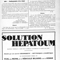 0562 - Page LXV-537 - Correspondance. Application des tarifs d'honoraires. a) Accidents du Travail. Radiographie d'un doigt / Traitement par « air chaud »