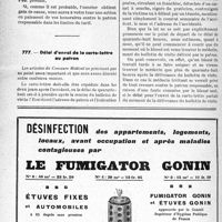 0567 - Page 542-LXX - Correspondance. Accidents du travail. La gelure peut être un accident du travail / Délai d’envoi de la carte-lettre au patron