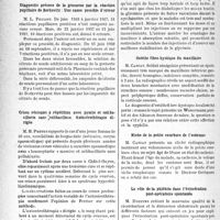 0601 - Page 574 - Partie scientifique. L'actualité scientifique. Les Sociétés Savantes. Paris. Société médico-chirurgicale des hôpitaux libres, Séance du 3 novembre 1933. Ce que la clinique peut et doit demander à l’électrocardiographie / diagnostic précoce de la grossesse par la réaction pupillaire de Berkovitz : Une cause possible d’erreur / Crises vésicales à répétition avec pyurie et colibacillurie sans colibacillose. Auto sérothérapie dirigée / Toulouse. Société de médecine. Les insulines à absorption ralentie / Ostéite fibro-kystique du maxillaire / Niche de la petite courbure de l’estomac / Le rôle de la phlébite dans l’éviscération post-opératoire spontanée