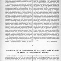 0683 - Page 654 - Partie professionnelle. Bulletin de l’Actualité. A propos de la responsabilité professionnelle. I, l’assurance « tous risques » de la médecine [Dr P. Thévenard] / II, l’évolution de la jurisprudence et ses conceptions actuelles en matière de responsabilité médicale