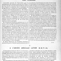0688 - Page 659 - Partie professionnelle. Bulletin de l’Actualité. Nos réunions médicales. I, l’association pour le développement des relations médicales avec l'étranger / II, a l’union médicale latine (U. M. F. I. A.)