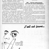 0698 - Page LXI-669 - Correspondance. Application des tarifs d’honoraires. b) Assurances sociales. Radiothérapie en matière d’Assurances sociales, Note du Docteur Fernand Decourt / Tarif de remboursement pour suites de couches pathologiques