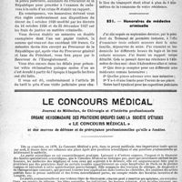 0825 - Page 794-XLVI - Correspondance. Médecine légale. Honoraires de justice criminelle / Honoraires de médecine criminelle