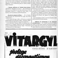0833 - Page 802-VIII - Dernières nouvelles. Manifestation médicale franco-yougoslave à Reims / Clinique médicale de l’hôpital Saint-Antoine / Faculté de médecine de Paris / Association amicale des internes et anciens internes en médecine des hôpitaux de Paris / Médecins de sanatoriums et de dispensaires antituberculeux