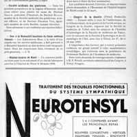0834 - Page IX-803 - Dernières nouvelles. Médecins de sanatoriums et de dispensaires antituberculeux / Congrès de médecine de colonisation / Société médicale des praticiens / Don à la Mutualité familiale du Corps médical français / Hôpital-hospice de Niort / Congrès de la diurèse