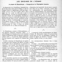 0840 - Page 809 - Propos du jour. Les origines de l’homme. A propos du Sinanthrope — Perspectives de Phylogénie humaine [J. Noir]