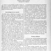 0846 - Page 815 - Partie scientifique. Travaux Originaux. Tétanos, par M. le Docteur Menegaux. Bactériologie de la maladie / Formes cliniques