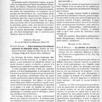 0865 - Page 834 - Partie scientifique. L’actualité scientifique. Les Livres. Petite chirurgie et technique médicale courante, par G. Roux, Masson et Cie, éditeurs, Paris / Atlas d’anatomie et de médecine opératoire du labyrinthe osseux, par Dr Louis Girard, Librairie Maloine, Paris (VIe) / Le traitement des embolies pulmonaires, par Maurice Villaret, J.-B Baillière et Fils, Paris (VIe) / La ponction du péricarde, par Dr A.-B. Marfan, Masson et Cie, éditeurs