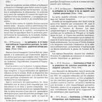 0866 - Page 835 - Partie scientifique. L’actualité scientifique. Les Thèses. La lutte contre la syphilis en France et à l’étranger, par Dr J.-G. Lambert / La pathogénie et le traitement médical de l’hypersthénie gastrique. La médication par l’association papavérine-atrinal-pantopon, par Dr Fraenkel (Thèse 1938.) / Contribution à l’étude de la pathogénie de la Sprue et de ses rapports avec l’anémie pernicieuse (Thèse 1938) / Contribution à l’étude de la prophylaxie des infections puerpérales par les composés sulfamidés, par Dr G. Granier (Thèse 1938.) / Contribution à l’étude de la thérapeutique anti-charbonneuse, par Dr L. Marin. (Thèse 1938.)