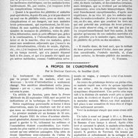 0925 - Page 892 - Partie scientifique. Travaux originaux. La clinique au goût du jour. Comment comprendre la méthode du lever précoce en chirurgie gynécologique abdominale [G. Fischer]. Avantages et résultats de la méthode / A propos de l'ourothérapie, par le Docteur Certain, de Souillac