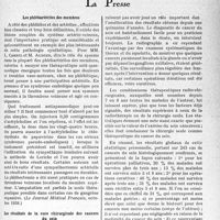 0926 - Page 893 - Partie scientifique. L’actualité scientifique. La Presse. Les phlébartérites des membres [(Le Journal Médical français, octobre 1938.)] / Les résultats de la cure chirurgicale des cancers du sein [(Toulouse Médical, 15 janvier 1939.)]