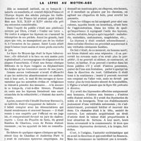 0940 - Page 907 - Partie professionnelle. Bulletin de l’Actualité. Sur la lèpre. I, La lèpre au moyen-âge