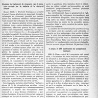 0992 - Page 957 - Partie scientifique. L'actualité scientifique. La Presse. Résultats du traitement de cinquante cas de paralysie générale par la malarla et le stovarsol sodique [(Lyon Médical, 22 janvier 1939.)] / A propos de 500 infiltrations du sympathique lombaire [(Le Progrès Médical, 28 janvier 1939.)]