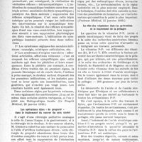 0993 - Page 958 - Partie scientifique. L'actualité scientifique. La Presse. A propos de 500 infiltrations du sympathique lombaire [(Le Progrès Médical, 28 janvier 1939.)] / Les opérations dites « de propreté » dans le traitement du cancer du sein ulcéré [(Toulouse Médical, 15 janvier 1939.)] / Le rôle des vitamines dans la prévention et le traitement de la pellagre [(The Journal of the American Médical Association. 14 mai 1938.)]