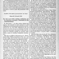 0998 - Page 963 - Partie scientifique. L'actualité scientifique. Les Sociétés Savantes. Traitement des accidents de l’hypertrophie de la prostate par les sels de testostérone. Société médico-chirurgicale des hôpitaux libres, Séance du 5 décembre 1938. Sur l’évolution des idées concernant le traitement des cancers du sein / Société d’oto-rhino-laryngologie de Paris, Séance du 18 janvier 1939. Sur deux cas de fortes réactions vestibulaires par des stimulations acoustiques. (Présentation de film cinématographique) / Société français d’histoire de la médecine, 7 janvier 1939. Contribution à l’histoire de l’hydrologie français. Présentation de documents inédits sur les Barrié, de Luchon