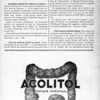 1036 - Page VII-1001 - Dernières nouvelles. Académie des Sciences / Association générale des médecins de France / Union des médecins mutilés de guerre / Parti social de la Santé publique