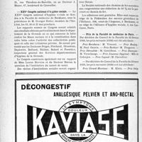 1085 - Page 1050-VIII - Dernières nouvelles. Comité international de la lumière / XXVe Congrès national d’hygiène sociale / Prix de la Faculté de médecine de Paris