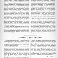 1097 - Page 1062 - Partie scientifique. Travaux originaux. Le tétanos post-abortum, par le Professeur E. Mériel / Hématome sous-unguéal [P. Lacroix]