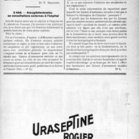 1140 - Page LXIII1105 - Correspondance. Application des tarifs d'honoraires. b) Assurances sociales. Une radiographie comprend le cliché à fournir au médecin traitant / Amygdalectomies en consultations externes à l’hôpital