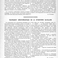 1175 - Page 1138 - Partie scientifique. Travaux originaux. La clinique au goût du jour. Certains états fébriles des suites de couches sont des septicémies à colibacilles, d’après R. A. Suzor. Comment prévenir et traiter cette pyélonéphrite / Traitement sérothérapique de la dysenterie bacillaire