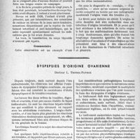 1179 - Page 1142 - Partie scientifique. Travaux originaux. A propos d’une articulation coxo-fémorale douloureuse avec fièvre, par le Docteur Pierre Tyrode / Dyspepsies d’origine ovarienne, Docteur L. Tronel-Payroz