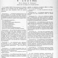 1198 - Page 1161 - Partie professionnelle. Bulletin de l’Actualité. A propos des mesures appliquées depuis quatre ans en Allemagne pour veiller à la protection de la race. II. — La loi préventive des tares héréditaires / III. — La loi sur le divorce