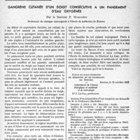 1228 - Page 1189 - Partie scientifique. Travaux originaux. Gangrène cutanée d’un doigt consécutive a un pansement d'eau oxygénée, par le Docteur P. Hardouin