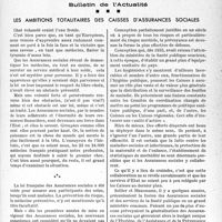 1246 - Page 1207 - Partie professionnelle. Bulletin de l’Actualité. Les ambitions totalitaires des caisses d'assurances sociales