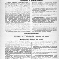 1257 - Page 1218 - Partie professionnelle. Faculté de médecine de Paris. Enseignement et actes de la Faculté / Hôpitaux de l’assistance publique de Paris. Enseignement, concours, avis divers