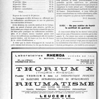 1273 - Page 1234-VIII - Correspondance. Application des tarifs d'honoraires. a) Accidents du Travail. Infiltrations anesthésiques / Ne pas oublier de fournir le certificat de guérison