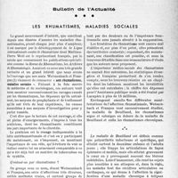 1300 - Page 1259 - Partie professionnelle. Bulletin de l’Actualité. Les rhumatismes, maladies sociales