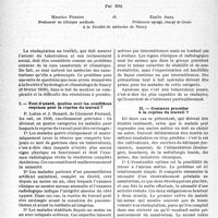 1313 - Page 1270 - Partie professionnelle. Bulletin de l’Actualité. A propos du reclassement social des tuberculeux