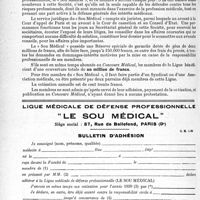 1327 - Page 1284-L - Correspondance. La défense professionnelle du médecin par le sou-médical