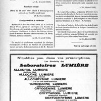 1339 - Page 1296-XIV - A travers l’officiel. Accidents du travail / Assistance sociale / Enseignement de la médecine