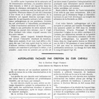 1351 - Page 1308 - Partie scientifique. Travaux originaux. Délire après opération de la cataracte, par le Docteur Ginestous / Autoplasties faciales par greffon du cuir chevelu, par le Docteur Roger Forget