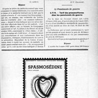 1392 - Page LXIII-1349 - Correspondance. Application des tarifs d’honoraires. a) Assurances sociales. Un assuré social conserve toujours le libre choix / b) Pensionnés de guerre. Tarif des pneumothorax chez les pensionnés de guerre