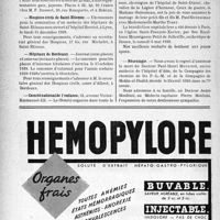 1403 - Page 1360-X - Dernières nouvelles. Hôpital mixte de Melun / La « Nuit de mai » de l’entraide des rhumatisants / Hospices civils de Saint-Étienne / Hôpitaux de Bordeaux / Comité national de l’enfance / Mariage / Nécrologie [Docteur Paul-Henri Moulinié]