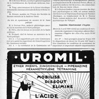 1405 - Page 1362-XII - A travers l’officiel. Arrêté du 25 avril 1939 instituant auprès du Conseil supérieur des Assurances sociales, une Commission spéciale de la tuberculose / Hôpitaux psychiatriques / Inspection départementale d’hygiène