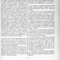 1422 - Page 1379 - Partie scientifique. Travaux originaux. La clinique au gout du jour. Une vésicule billaire douloureuse n’est pas nécessairement enflammée, d’après le Professeur agrégé Et. Chabrol. Comment distinguer les réactions vésiculaires simples des cholécystites franchement inflammatoires / Contrairement a la cholécystite inflammatoire, la réaction vésiculaire simple indique le traitement médical