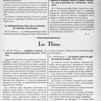 1430 - Page 1387 - Partie scientifique. L’actualité scientifique. Les Congrès. Ligue français contre le rhumatisme, (Réunion du 11 mars 1939). Le rhumatisme fibreux et ses diverses formes / La téléröntgenthérapie totale dans le traitement des affections rhumatismales / Appareils de contention moulés en matière cellulosique pour la prévention des déformations articulaires / Les Thèses. L’apoplexie ovarienne. (A propos de quelques observations nouvelles), par Dr Chr. Pierra (Thèse 1938.) / Les tumeurs mixtes des glandes salivaires du palais, par Dr M. Sapet (Thèse 1939.)