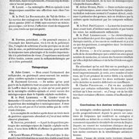 1501 - Page 1458 - Partie scientifique. L’actualité scientifique. Les Congrès. XXXV° Session d'assises de l’assemblée français de médecine générale. Méningites cérébro-spinales à méningocoques, par Germain Blechmann. Épidémiologie / Prophylaxie / Thérapeutique / Conclusions des Assises nationales