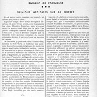 1504 - Page 1461 - Partie professionnelle. Bulletin de l’Actualité. Opinions médicales sur la guerre